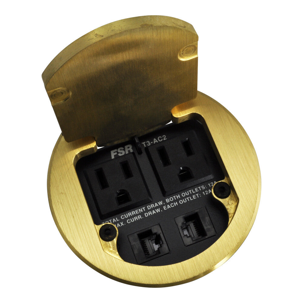 FSR T3-AC2-BRS outlet box Black, Brass