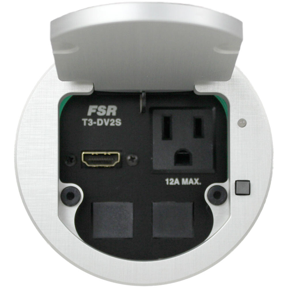 FSR T3-DV2S-1B-ALM outlet box NEMA 5-15R Aluminium, Black