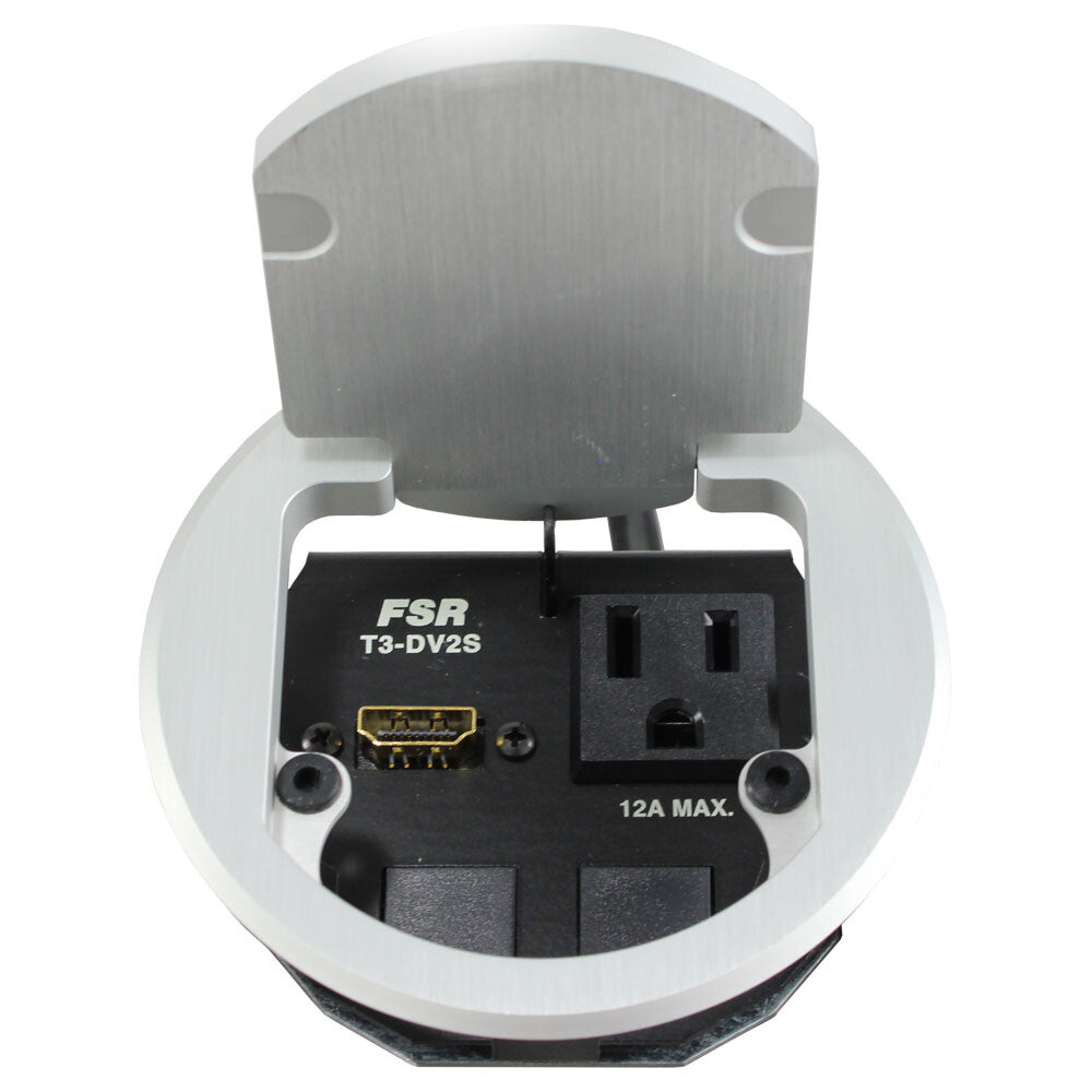 FSR T3-DV2S-ALM outlet box NEMA 5-15R Aluminium, Black