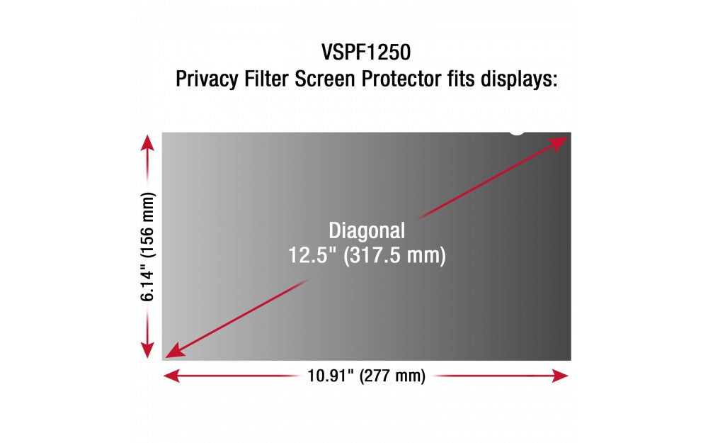 Viewsonic VSPF1250 display privacy filters Frameless display privacy filter 31.8 cm (12.5")