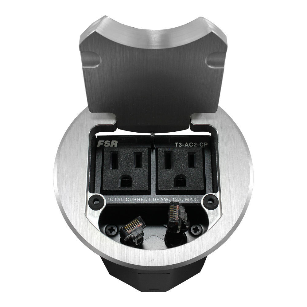 FSR T3-AC2HWCP-ALM outlet box Type B Aluminium, Black