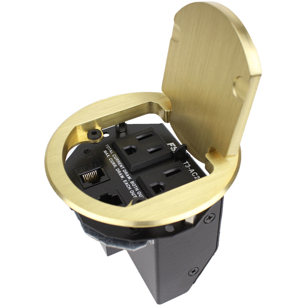 FSR T3-AC2-BRS outlet box Black, Brass