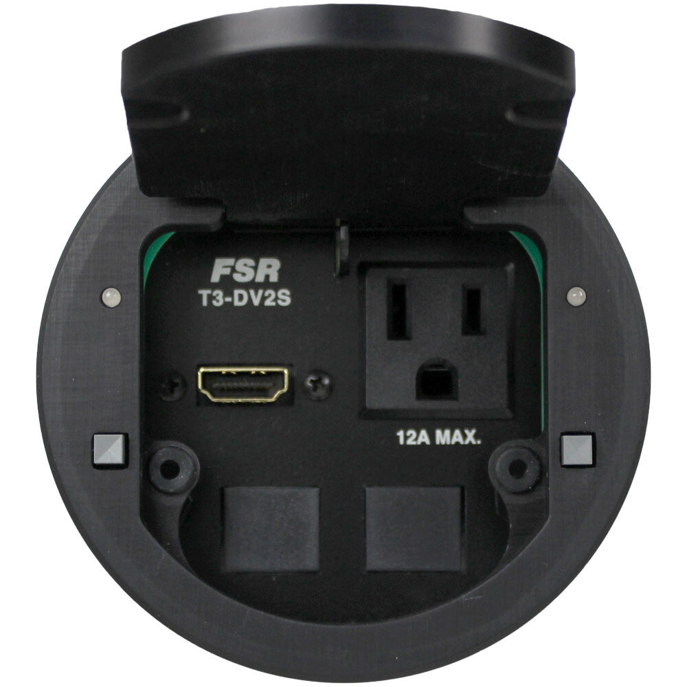 FSR T3-DV2S-2B-BLK outlet box NEMA 5-15R Black