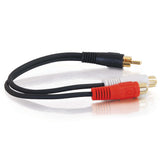 C2G 0.5ft (0.15m) Value SeriesTM One RCA Mono Male to Two RCA Stereo Female Y-Cable