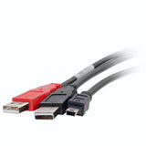 C2G 6ft (1.8m) USB 2.0 Two A Male to One Mini-B Male Y-Cable