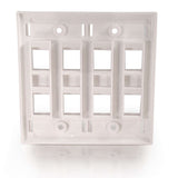 C2G 8-Port Double Gang Multimedia Keystone Wall Plate - White