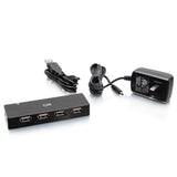 C2G 4-Port USB-A Hub with 5V 2A Power Supply