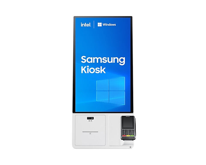 Samsung LH24KMC3BGCXZC Signage Display Kiosk design 61 cm (24") LED 250 cd/m² Full HD White Touchscreen Built-in processor Windows 10 IoT Enterprise