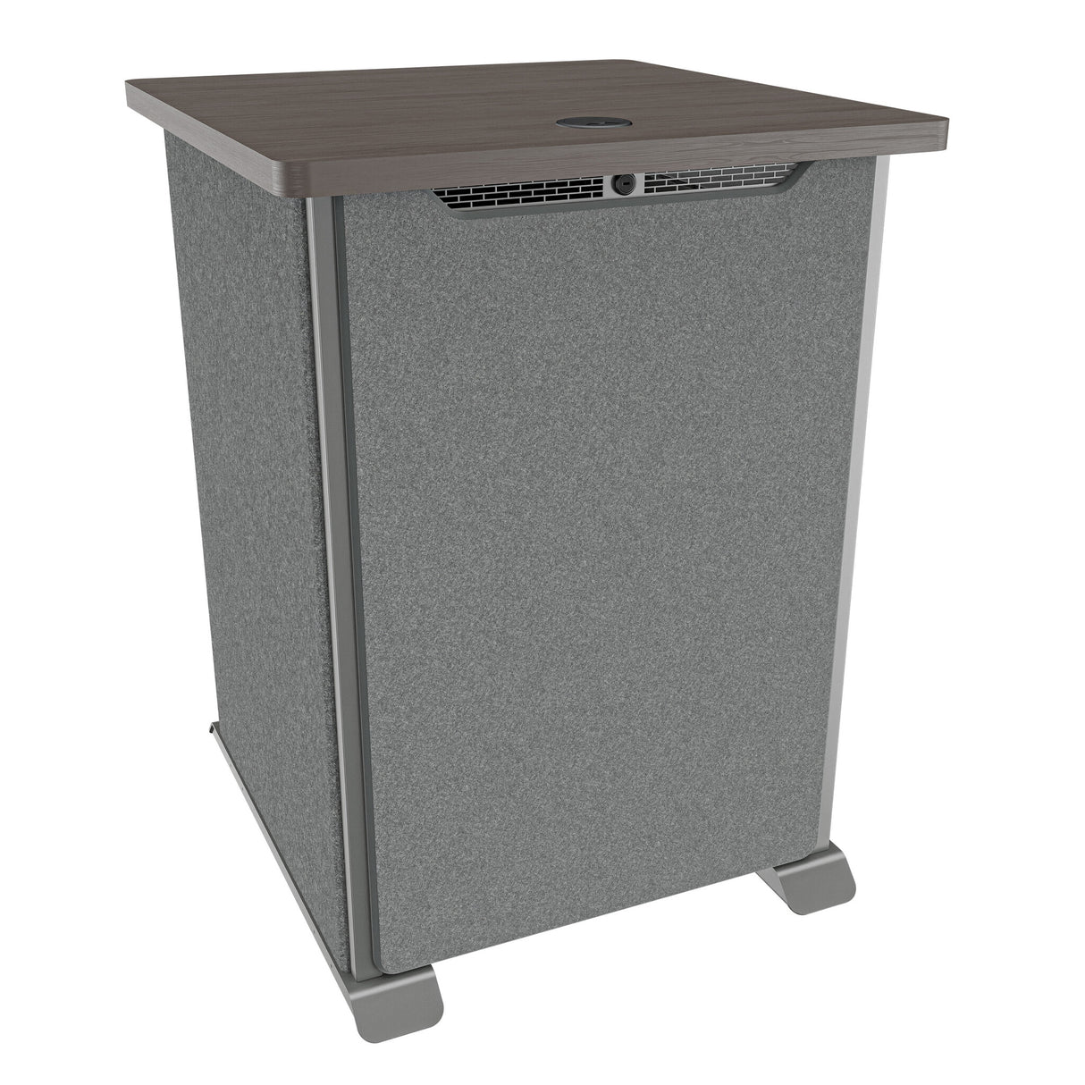 Middle Atlantic Forum ForumTM Side Cart Rack, 16RU, 27" Deep, Wilsonart® Biltmore Cherry, Magnesium Powdercoat, Charcoal Gray Felt