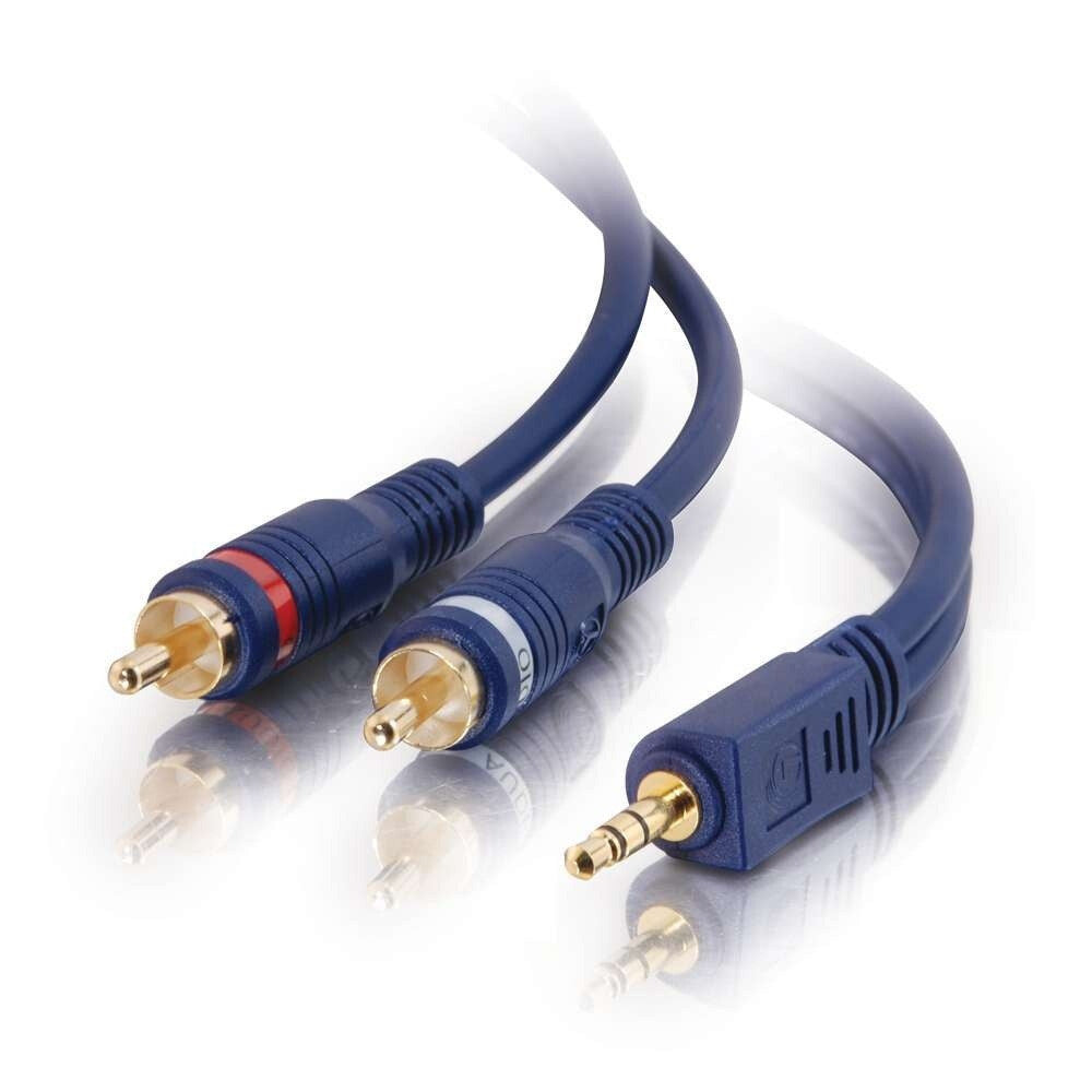 C2G 25ft (7.6m) VelocityTM One 3.5mm Stereo Male to Two RCA Stereo Male Y-Cable