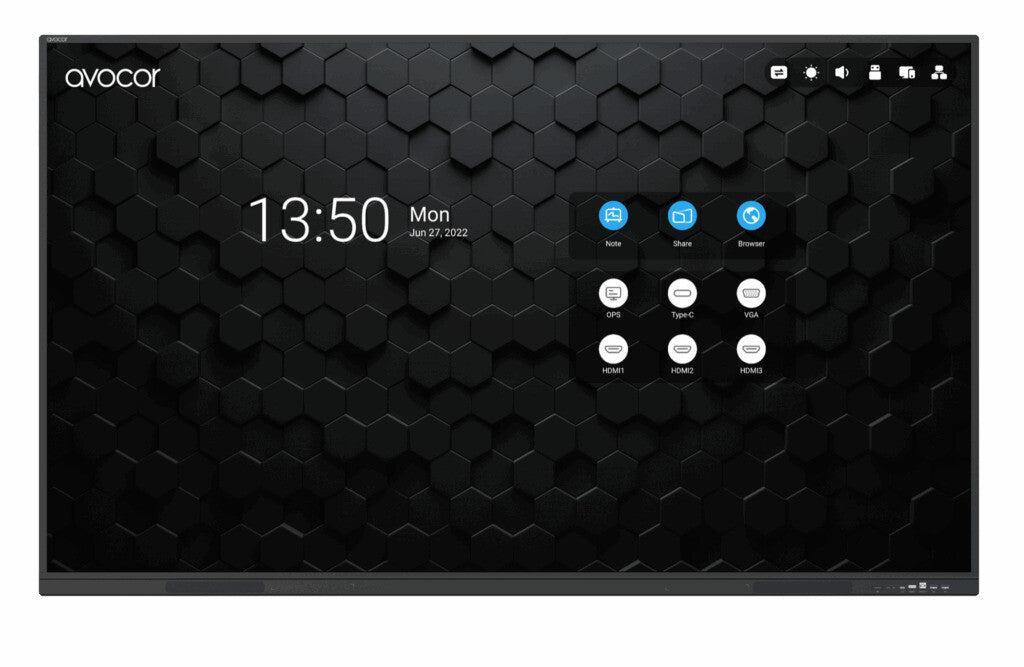 Avocor AVS-8610E interactive whiteboard 2.18 m (86") 3840 x 2160 pixels Touchscreen Black USB / RF Wireless
