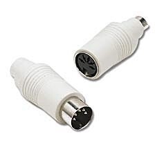 C2G PS/2 Female to AT Male Keyboard Adapter 6-pin Mini Din 5-pin Din