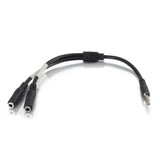 C2G 0.5ft (0.15m) 4-pin 3.5mm Microphone and Headphone Breakout Adapter Y-Cable