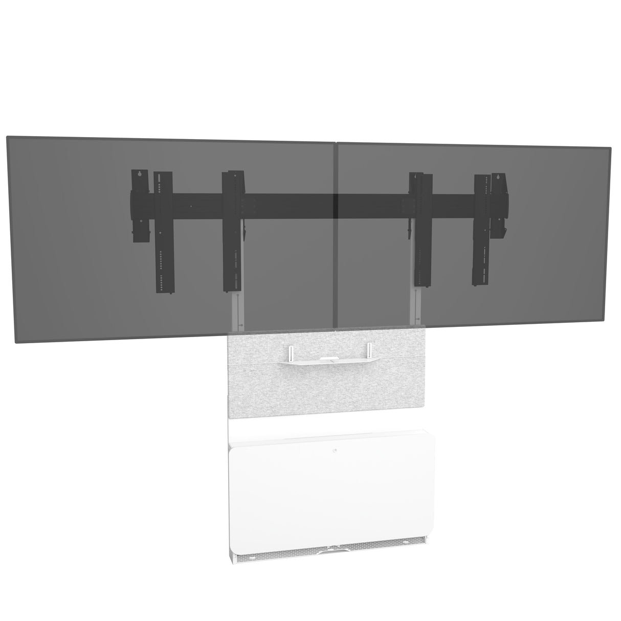 Chief Tempo Floor Support Mount and Frame, White Powdercoat, Wood Kit Door in Wilsonart® Designer White HPL, White Locks with Power for US & Canada