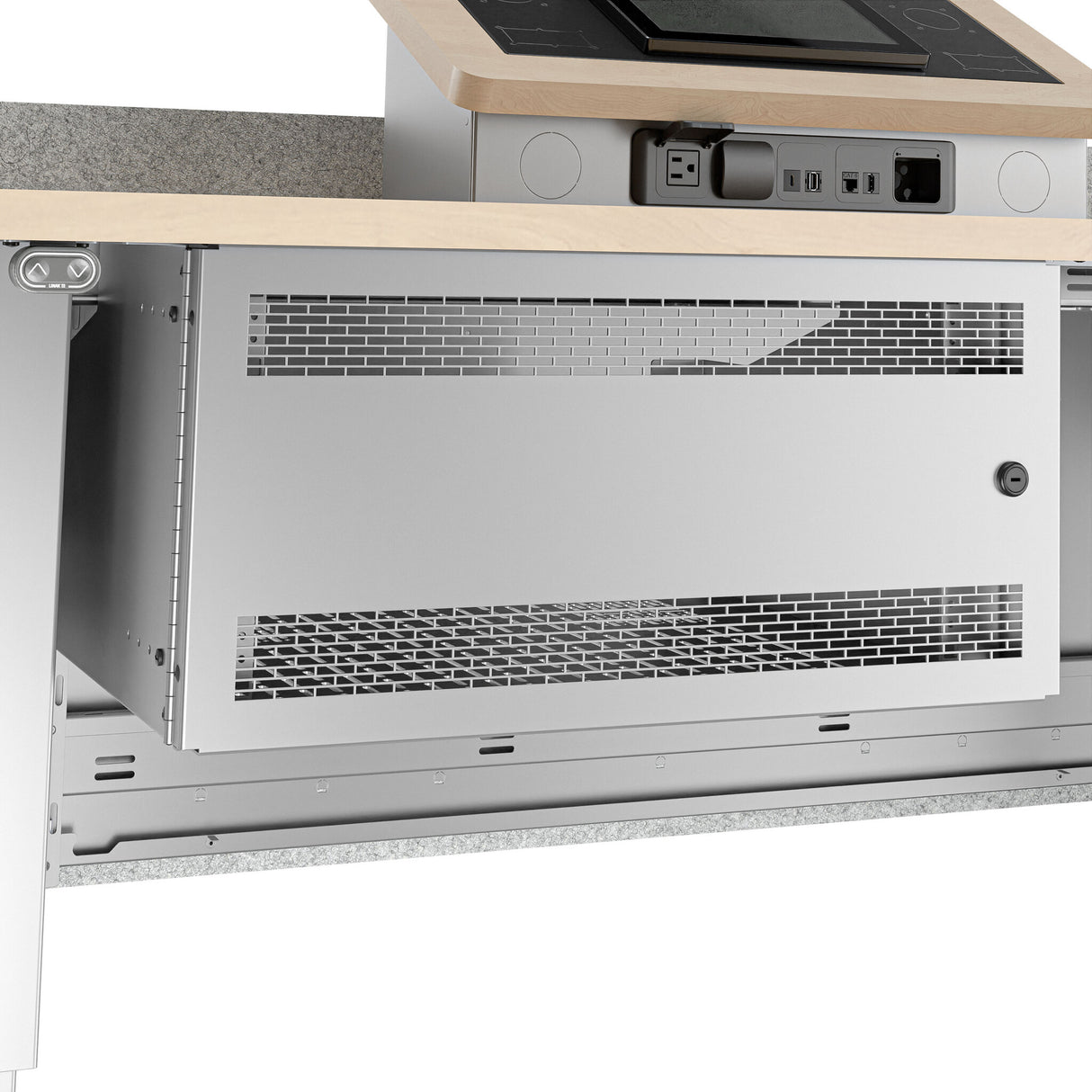Middle Atlantic ForumTM Lectern 6RU Under Worksurface Rack in Graphite Powdercoat