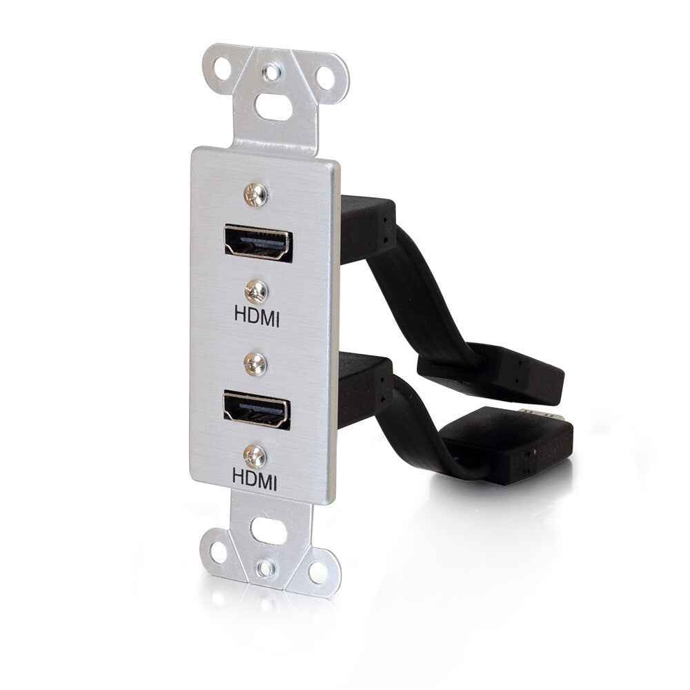 C2G Dual HDMI® Pass Through Decorative Wall Plate - Aluminum