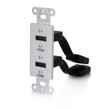 C2G Dual HDMI® Pass Through Decorative Wall Plate - Aluminum