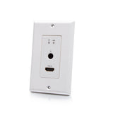 C2G HDMI HDBaseT + RS232 and IR over Cat Extender Single Gang Wall Plate Transmitter - 4K 60Hz