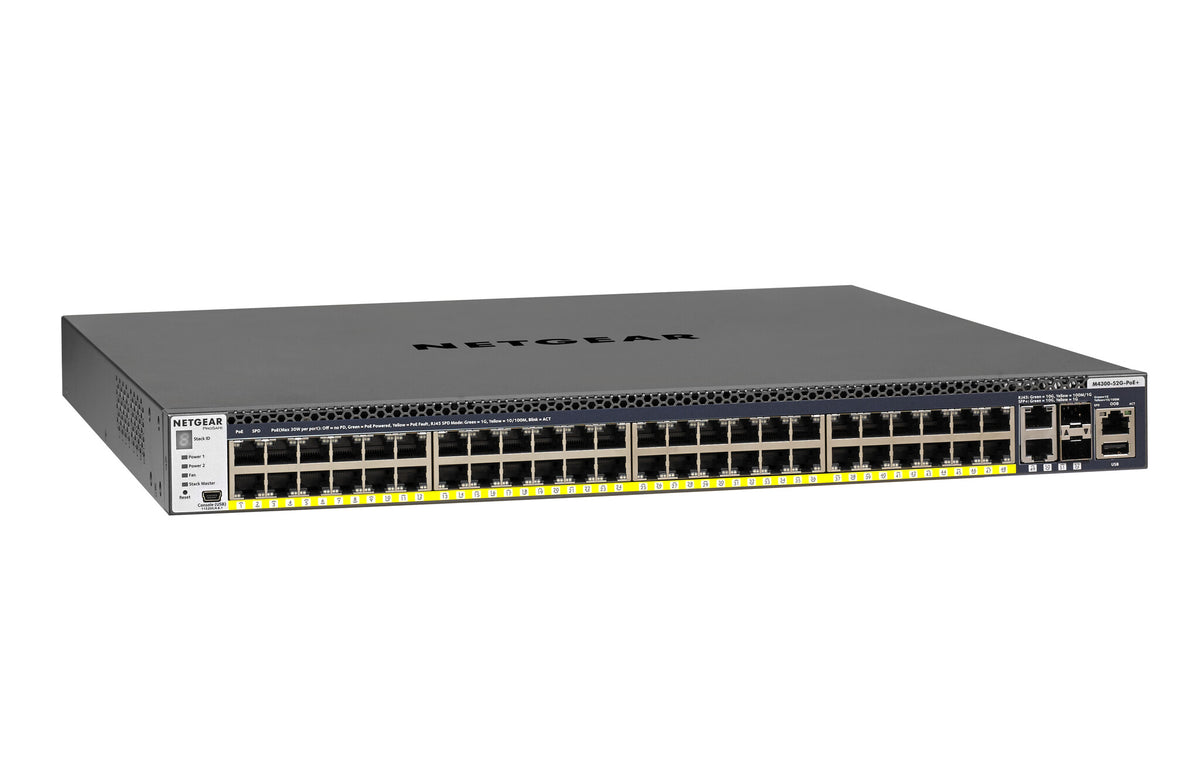 NETGEAR GSM4352PB Managed L2/L3/L4 Gigabit Ethernet (10/100/1000) Power over Ethernet (PoE) 1U Black