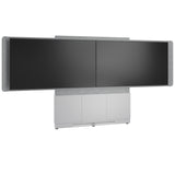 Middle Atlantic ForumTM Floor-to-Wall Mounted 66" (3 Bay) Display Stand for (2) 56" to 65" Displays, Light Finish