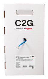 C2G 1000ft (304.8m) TAA-Compliant Cat6a Bulk Shielded (STP) Ethernet Network Cable with Solid Conductors - Plenum CMP-Rated - Blue