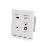 C2G HDMI® HDBaseT + USB-C®, 3.5mm, and USB-B to A over Cat Extender Wall Plate Transmitter to Box Receiver - 4K 60Hz