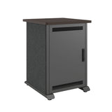 Middle Atlantic Forum ForumTM Side Cart Rack, 12RU, 27" Deep, Wilsonart® Asian Night, Graphite Powdercoat, Charcoal Gray Felt