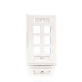 C2G Six Port Keystone Single Gang Wall Plate - White