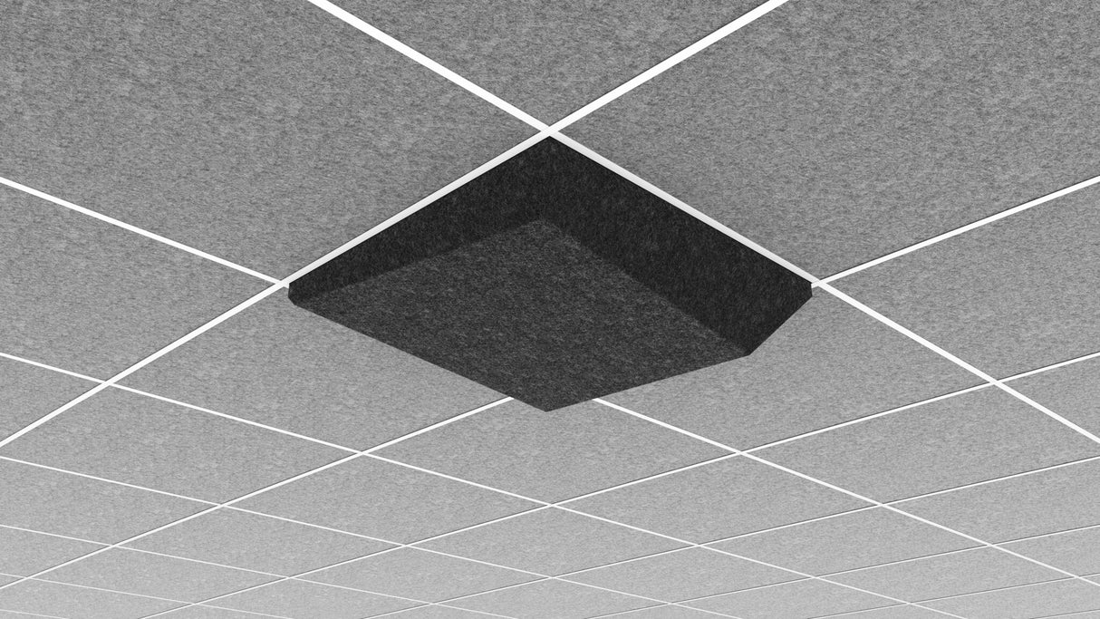 Middle Atlantic Ori Acoustic Ceiling Tile in Charcoal Gray, Dynamic Slope 2, 15/16" Layin
