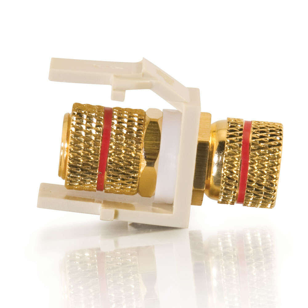 C2G Snap-In Red Banana Jack F/F Keystone Insert Module - Ivory - LIMITED AVAILABILITY