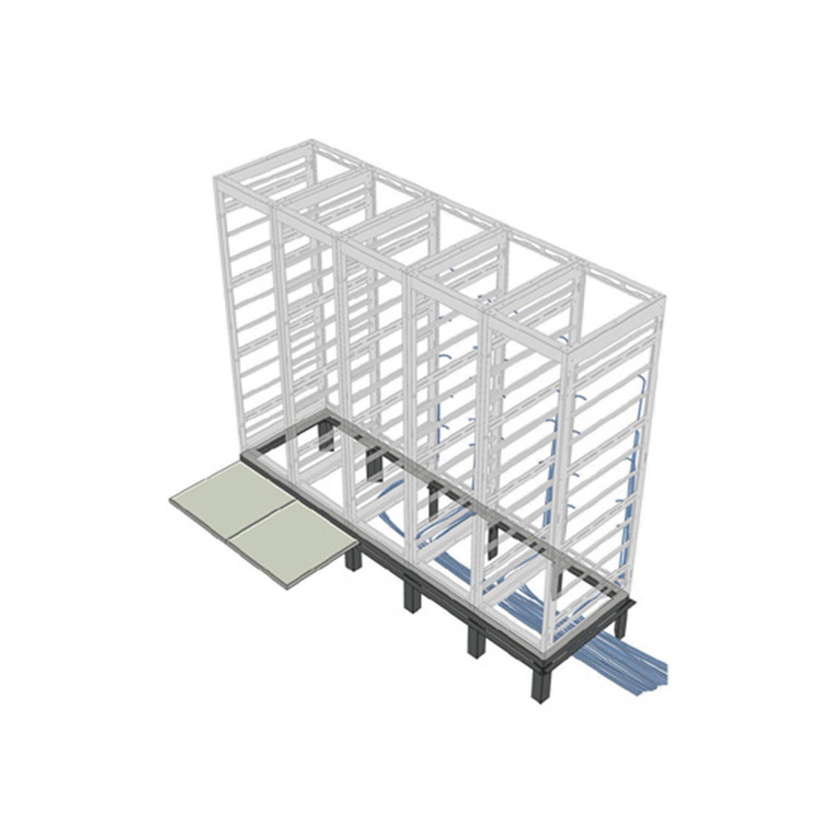 Middle Atlantic 2 Bay Riser Base for 36 Inch Deep for SNE Racks, 24 Inches Wide Racks