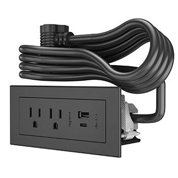 WIREMOLD RDZCBK socket-outlet 2x Type B + USB Type A + USB Type-C Black