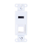 C2G HDMI Pass Through Decorative Wall Plate with One Keystone - White