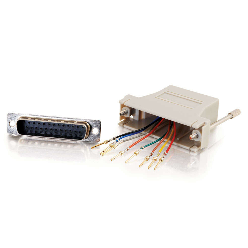 C2G RJ45 to DB25 Male Modular Adapter - Gray