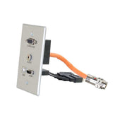 C2G RapidRun HDMI Female, VGA Female, 3.5mm Stereo Female, USB-B Female HDMI Female, RapidRun 15-pin Male, USB-A Female Aluminium