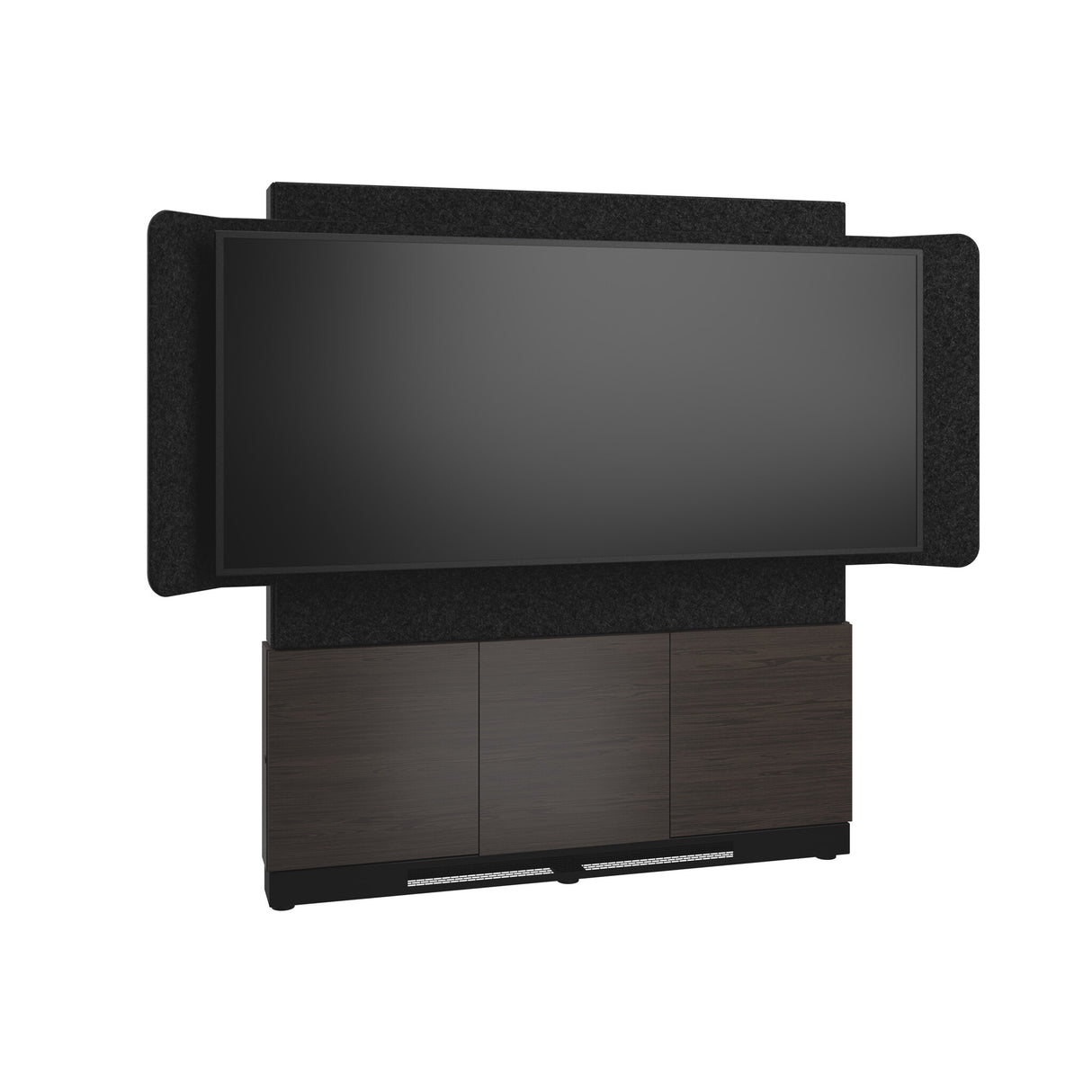 Middle Atlantic ForumTM Floor-to-Wall Mounted 66" (3 Bay) Display Stand for (1) 81" 21:9 Ultra-Wide Display, Dark Finish
