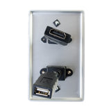 C2G HDMI® and USB Pass Through Single Gang Wall Plate - Brushed Aluminum