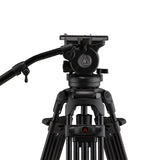 ikan 2-STAGE ALUMINUM FLUID HEAD KIT tripod Digital/film cameras 3 leg(s) Black