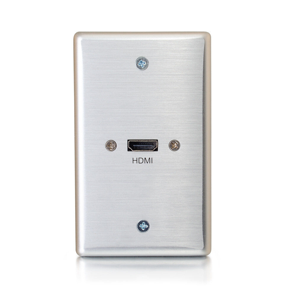 C2G HDMI® Pass Through Single Gang Wall Plate - Brushed Aluminum
