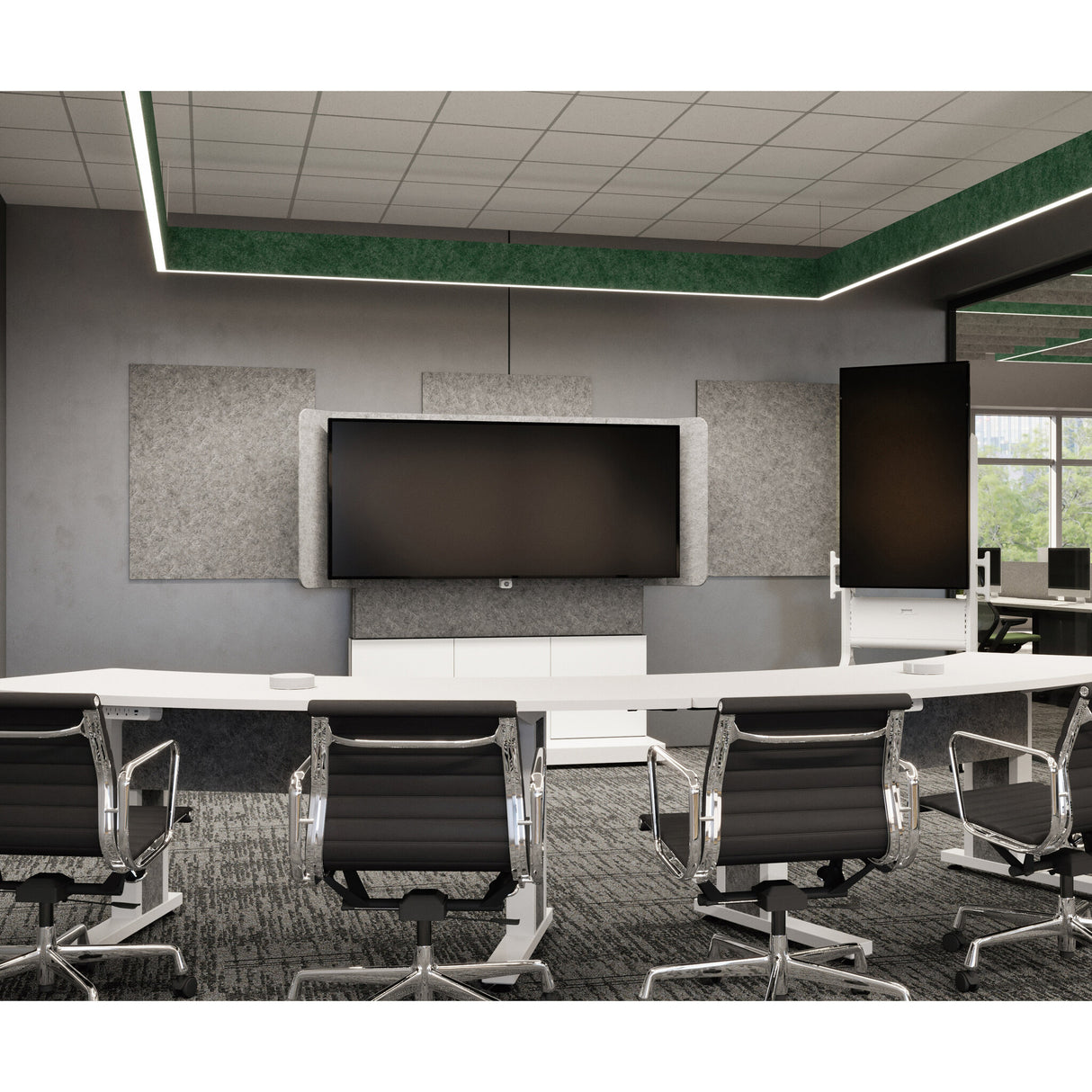 Middle Atlantic ForumTM Free-Standing 66" (3 Bay) Display Stand for (1) 81" 21:9 Ultra-Wide Display, Light Finish
