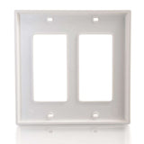 C2G Decorative Two Cutout Double Gang Walls- White