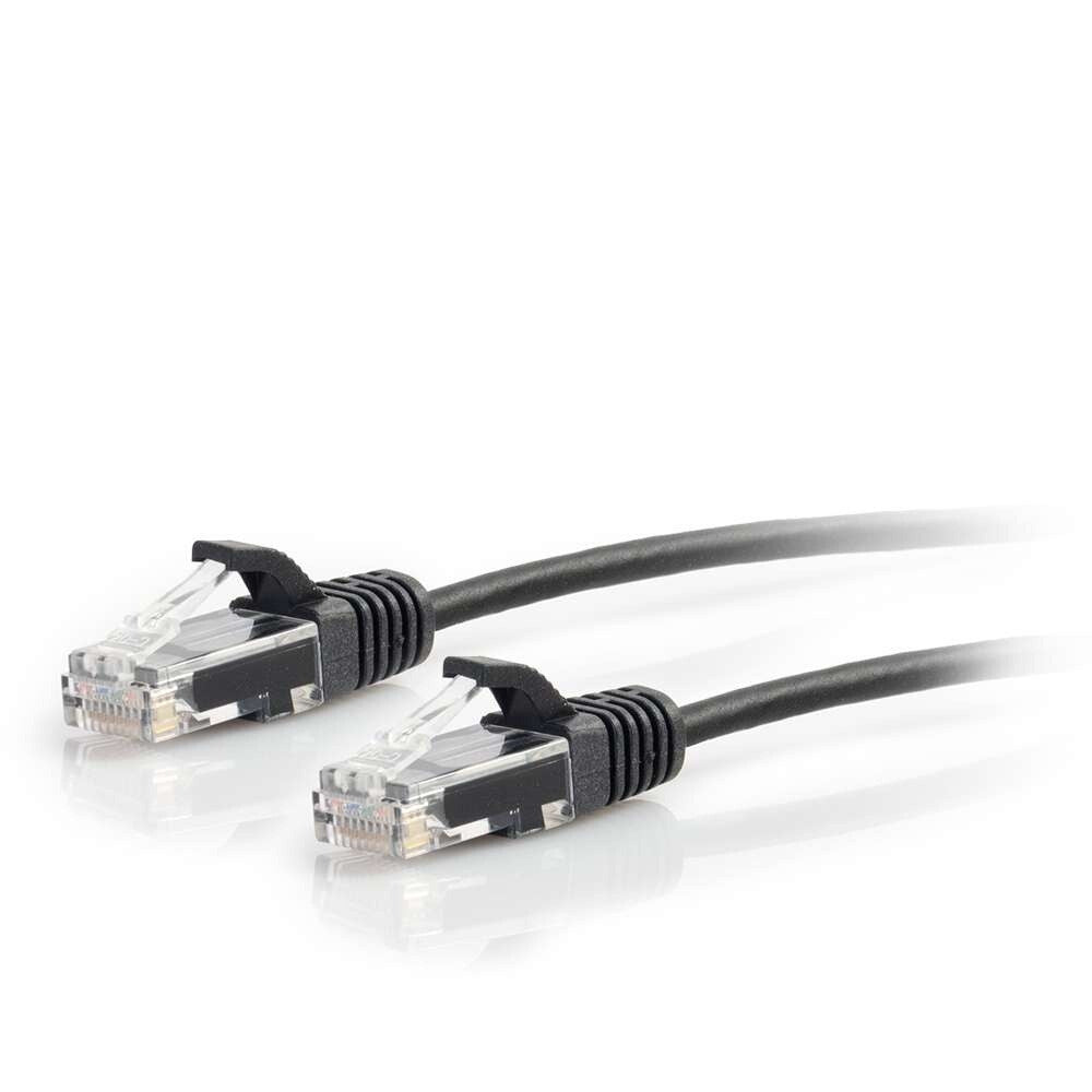 C2G 1ft (0.3m) Cat6 Snagless Unshielded UTP Slim Ethernet Network Patch Cable - Black