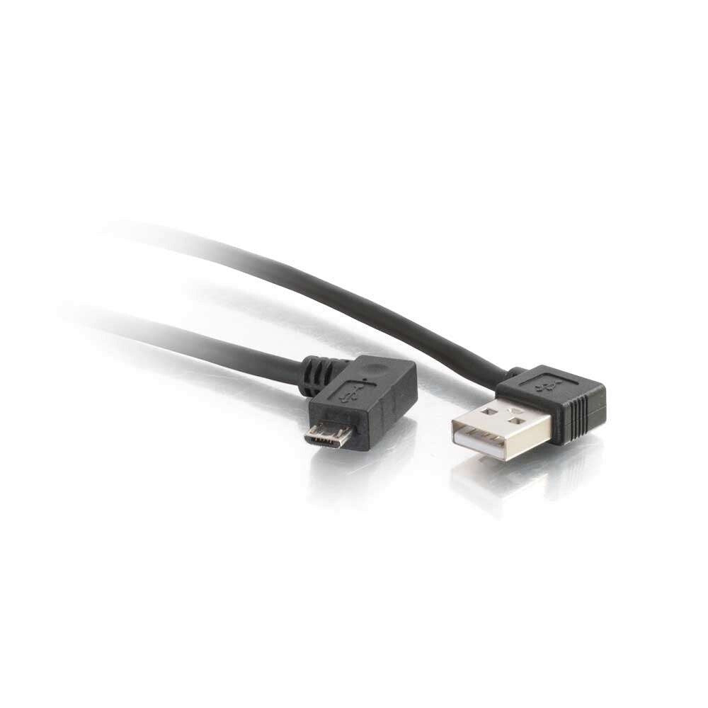 C2G 16.4ft (5m) USB 2.0 A Right Angle Male to Micro-USB B Right Angle Male Cable