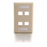 C2G Four Port Keystone Single Gang Wall Plate - Ivory