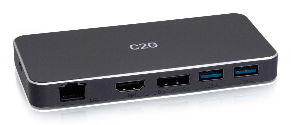 C2G USB-C 7-in-1 Dual Display MST Docking Station with HDMI, DisplayPort, Ethernet, USB, and Power Delivery up to 100W - 4K 60Hz