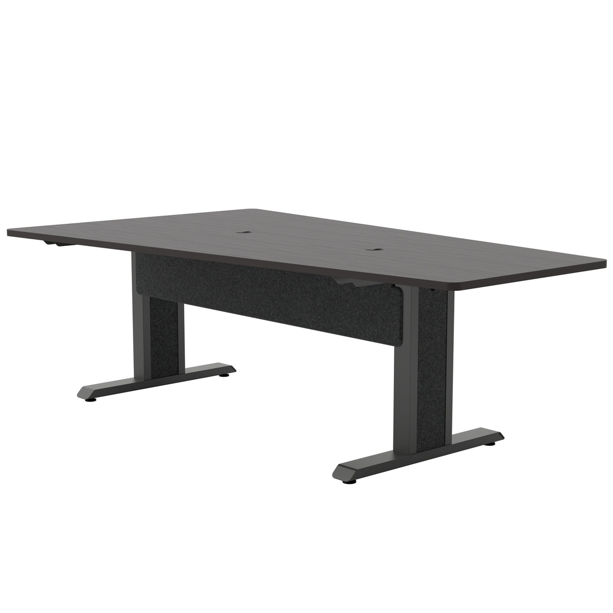 Middle Atlantic ForumTM 90" Angle Table for 5 to 7 People, 30" Seated Height, Asian Night Table Top with Dark Table Base