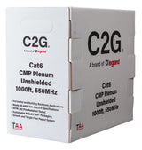 C2G 1000ft (304.8m) TAA-Compliant Cat6 Bulk Unshielded (UTP) Ethernet Network Cable with Solid Conductors-Plenum CMP-Rated - Purple