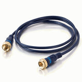 C2G Velocity Mini-Coax coaxial cable 0.914 m F-type Blue
