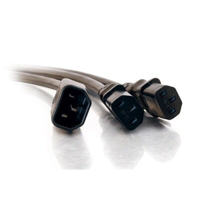 C2G 6ft 1 -> 2 16 AWG Power Splitter (IEC320C14 -> 2 IEC320C13) Black 1.8 m C13 coupler