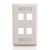 C2G Four Port Keystone Single Gang Wall Plate - Ivory